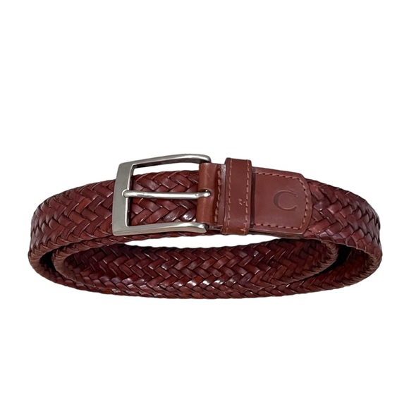 Canali Accessories Canali Belt Braided Chestnut Brown Italian